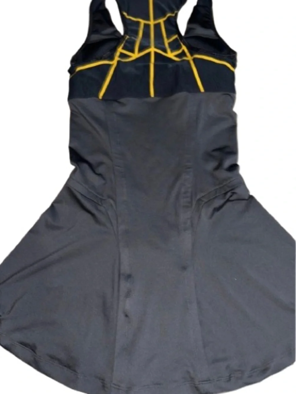 NIKE MARIA SHARAPOVA SKYLINE Black Grey and Golden Yellow Tennis Dress SMALL